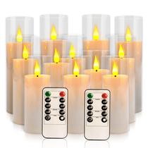 Conjunto de velas LED sem chama CAKETYCG com controle remoto com temporizador Conjunto de velas LED sem chama CAKETYCG com controle remoto com temporizador