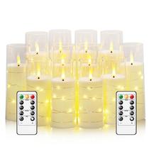 Conjunto de velas LED sem chama Sasigeiaa 12 marfim, controle remoto, 6-18 cm