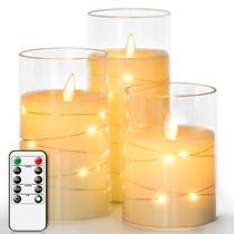Conjunto de velas LED, temporizador de 24 horas sem chama com controle remoto Conjunto de velas LED, temporizador de 24 horas sem chama com controle remoto
