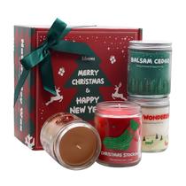 Conjunto de velas Lihome, pacote com 4 aromas natalinos de cera de soja natural, 2040 ml