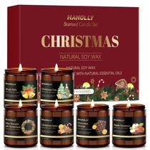 Conjunto de velas perfumadas de Natal Hanolly, pacote com 6 aromas de inverno Conjunto de velas perfumadas de Natal Hanolly, pacote com 6 aromas de inverno