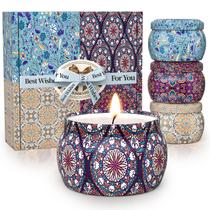 Conjunto de velas perfumadas TranquilBliss, pacote com 4, cera de soja 120H Burn