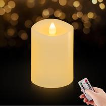 Conjunto de velas sem chama ASLDOIWEH 3x4 10cm branco com controle remoto Conjunto de velas sem chama ASLDOIWEH 3x4 10cm branco com controle remoto