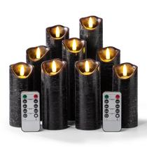 Conjunto de velas sem chama Hausware LED Real Wax com controle remoto, 9 unidades