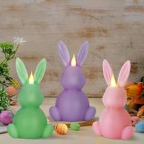 Conjunto de velas sem chama Leorate Easter Bunny, 3 peças com perfume