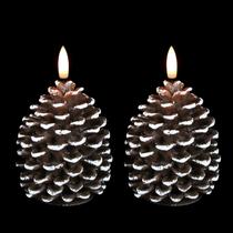 Conjunto de velas sem chama Wondise Pine Cone com LED de 2 temporizadores Conjunto de velas sem chama Wondise Pine Cone com LED de 2 temporizadores