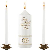 Conjunto de velas Wedding Unity Candles Frienda Unity com cruz