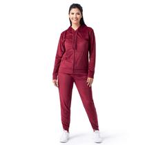 Conjunto de Veludo Feminino Wright's 2 Peças com Moletom com Zíper e Calça Jogger 2X