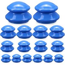 Conjunto de ventosas de silicone Massager Geiserailie 16 peças azul Conjunto de ventosas de silicone Massager Geiserailie 16 peças azul