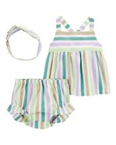 Conjunto de Verão 3 Peças Carter's - Listradinho - Menina