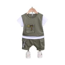 Conjunto de Verão Casual para Bebês - Camiseta e Shorts 2 Peças