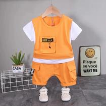 Conjunto de Verão Casual para Bebês - Camiseta e Shorts 2 Peças Conjunto de Verão Casual para Bebês - Camiseta e Shorts 2 Peças