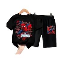 Conjunto De Verão Do Homem-Aranha Para Meninos, Camiseta De Manga Curta E Shorts, Dois Peças, Conjunto De Verão Do Homem-Aranha Para Meninos, Camiseta De Manga Curta E Shorts, Dois Peças,