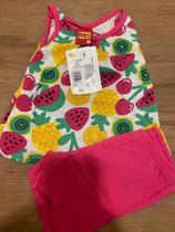 Conjunto de verão feminino abacaxi &amp melancia picolé