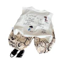 Conjunto De Verão Infantil: Colete E Shorts De Algodão Para Bebês (Meninas E Meninos) - 2 Peças Conjunto De Verão Infantil: Colete E Shorts De Algodão Para Bebês (Meninas E Meninos) - 2 Peças