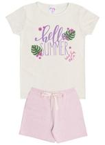 Conjunto de Verão Infantil Feminino Blusa e Shorts Summer - KK Kids