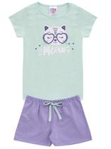Conjunto de Verão Infantil Feminino Meow - KK Kids Conjunto de Verão Infantil Feminino Meow - KK Kids