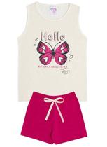 Conjunto de Verão Infantil Feminino Regata e Shorts Borboleta - KK Kids Conjunto de Verão Infantil Feminino Regata e Shorts Borboleta - KK Kids