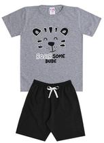 Conjunto de Verão Infantil Masculino Blusa e Shorts Tigre - KK Kids Conjunto de Verão Infantil Masculino Blusa e Shorts Tigre - KK Kids