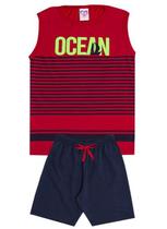 Conjunto de Verão Infantil Masculino Regata e Shorts Ocean - KK Kids