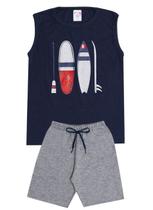 Conjunto de Verão Infantil Masculino Regata e Shorts Surfista - KK Kids Conjunto de Verão Infantil Masculino Regata e Shorts Surfista - KK Kids