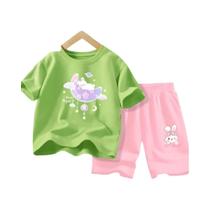 Conjunto De Verão Kawaii Para Meninas, Camiseta De Coelho Em Desenho Animado E Shorts Adoráveis Para