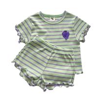 Conjunto De Verão Listrado Para Meninas Bebês Estilo Coreano 2 Peças Conjunto De Roupas Para Bebês