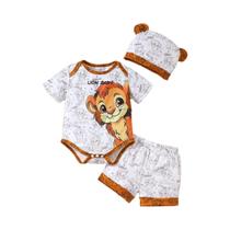 Conjunto De Verão Para Bebê Menino De 0 a 18 Meses Com Estampa De Leão Em Cartoon, Camiseta, Calças Conjunto De Verão Para Bebê Menino De 0 a 18 Meses Com Estampa De Leão Em Cartoon, Camiseta, Calças