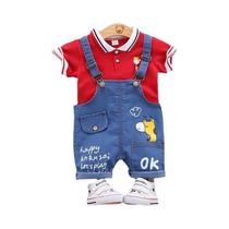 Conjunto De Verão Para Bebês Meninas E Meninos, Camiseta De Algodão E Macacão, 2 Peças, Roupa Casual Conjunto De Verão Para Bebês Meninas E Meninos, Camiseta De Algodão E Macacão, 2 Peças, Roupa Casual