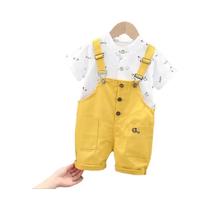Conjunto De Verão Para Bebês Meninos E Meninas 2 Peças Camiseta E Macacão Casual Para Crianças