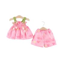 Conjunto De Verão Para Menina Bebê Em Duas Peças, Top E Shorts, Roupas Infantis Para Passeios, 9 Conjunto De Verão Para Menina Bebê Em Duas Peças, Top E Shorts, Roupas Infantis Para Passeios, 9