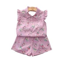 Conjunto De Verão Para Meninas 2 Peças Com Camiseta E Shorts Estampados, Roupa Casual Fofa Para Conjunto De Verão Para Meninas 2 Peças Com Camiseta E Shorts Estampados, Roupa Casual Fofa Para