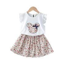 Conjunto De Verão Para Meninas Bebê, Blusas Brancas E Shorts Xadrez, Conjunto De Duas Peças Para Conjunto De Verão Para Meninas Bebê, Blusas Brancas E Shorts Xadrez, Conjunto De Duas Peças Para