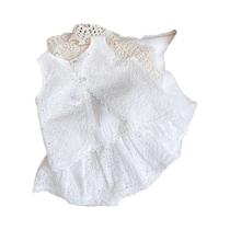 Conjunto De Verão Para Meninas Com Top Sem Mangas Em Renda E Shorts, Moda Infantil, Cardigan Para