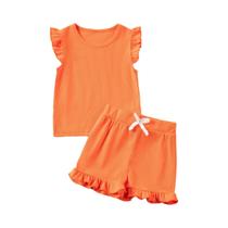 Conjunto de Verão para Meninas Pré-escolares - 2 Peças, Manga Curta e Shorts