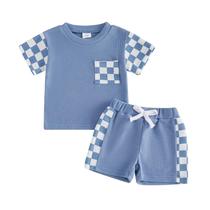 Conjunto de verão para menino pequeno allshope azul 12 a 18 meses Conjunto de verão para menino pequeno allshope azul 12 a 18 meses