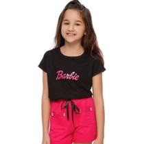 Conjunto de Verão Preto Barbie meninas infantil/juvenil