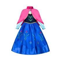 Conjunto De Vestido Da Princesa Anna Do Disney Frozen Para Meninas Com Capa Vermelha Para Festa De Conjunto De Vestido Da Princesa Anna Do Disney Frozen Para Meninas Com Capa Vermelha Para Festa De