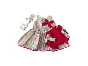 Conjunto de vestido e calcinha infantil nacional feminina TAM RN