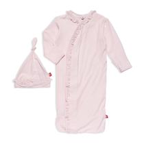 Conjunto de vestido e chapéu Magnetic Me Newborn Sleeper rosa 0-3M