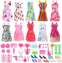 Conjunto de Vestidos com Sapatos para Barbie (69 peças)