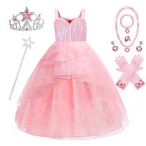 Conjunto de vestidos Costume Axwcon Wicked Glinda para meninas
