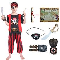 Conjunto de vestidos Costume Lingway Toys Pirate Role Play, 8 peças de 3 a 4 anos Conjunto de vestidos Costume Lingway Toys Pirate Role Play, 8 peças de 3 a 4 anos