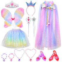 Conjunto de vestidos de princesa CUTE STONE para meninas de 3 anos ou mais com capa