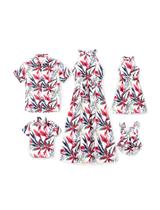 Conjunto de vestidos havaianos combinando com a família Patpat Tropical Print