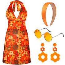 Conjunto de vestidos hippie Costume SATINIOR, 4 peças dos anos 60 e 70 Conjunto de vestidos hippie Costume SATINIOR, 4 peças dos anos 60 e 70