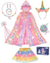Conjunto de vestidos para princesas, capa de unicórnio Rolevoria Light Up, 10 unidades Conjunto de vestidos para princesas, capa de unicórnio Rolevoria Light Up, 10 unidades