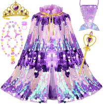 Conjunto de vestidos para princesas LIMIROLER Mermaid, 9 peças de 3 a 8 anos, roxo Conjunto de vestidos para princesas LIMIROLER Mermaid, 9 peças de 3 a 8 anos, roxo