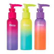 Conjunto de viagem com 3 frascos degrade ricca 3346 Conjunto de viagem com 3 frascos degrade ricca 3346