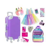 Conjunto De Viagem Para Boneca De 18 Polegadas Com Roupas E Acessórios, Maleta Para Boneca, Conjunto De Viagem Para Boneca De 18 Polegadas Com Roupas E Acessórios, Maleta Para Boneca,